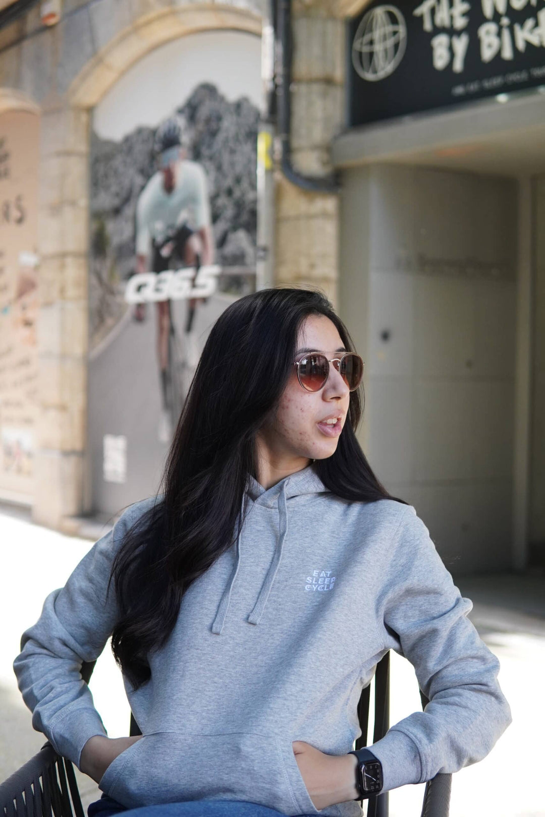 Eat Sleep Cycle Unisex Grey Hoodie