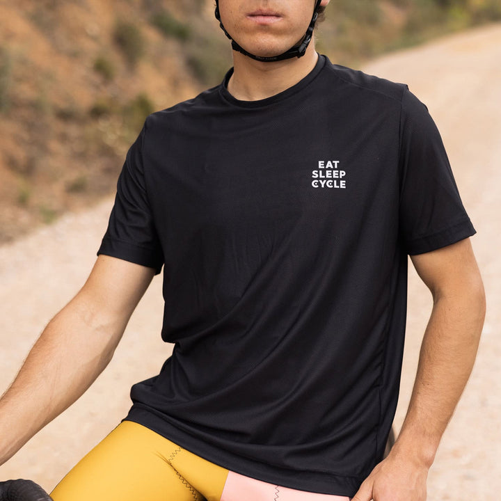 Eat Sleep Cycle Tech Tee Black