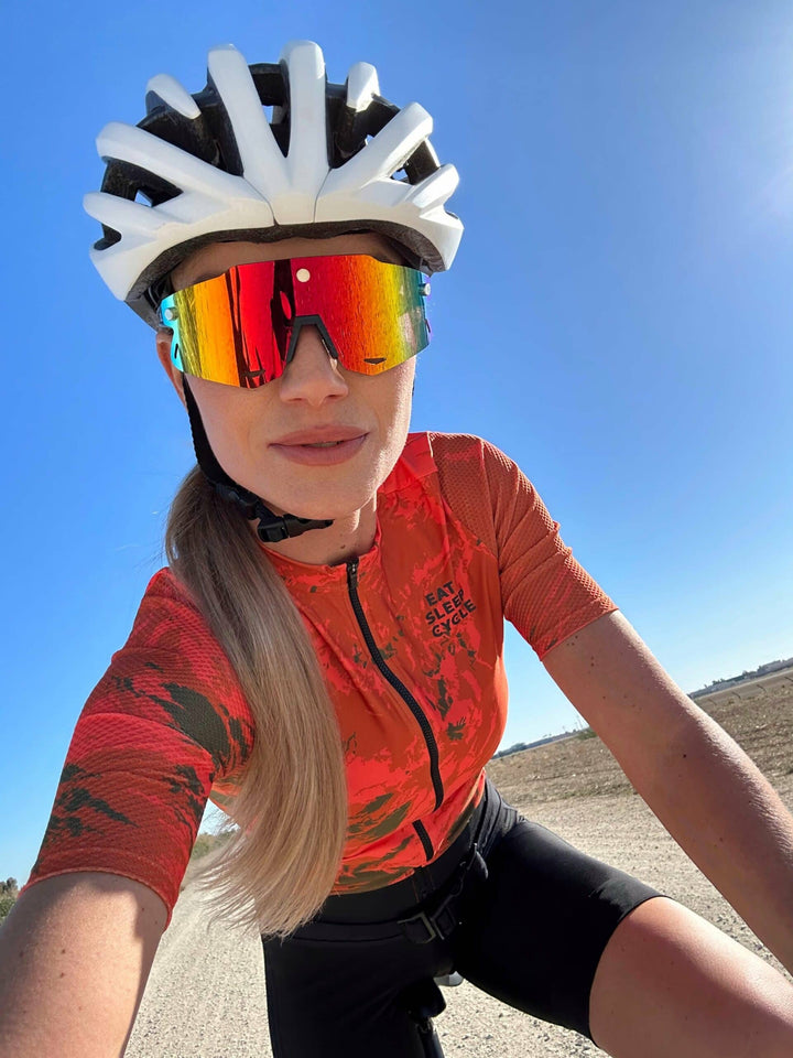 Maillot rojo femenino del Málaga Eat Sleep Cycle
