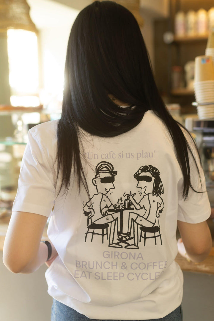 Samarreta blanca unisex Girona Cafe