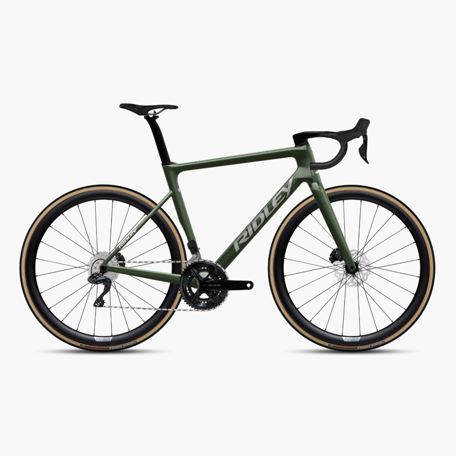 Fourche Carbone 4ZA Forza Ridley F-Brake Split – Frein Sur Jante, Tige Conique, 28" – Noire