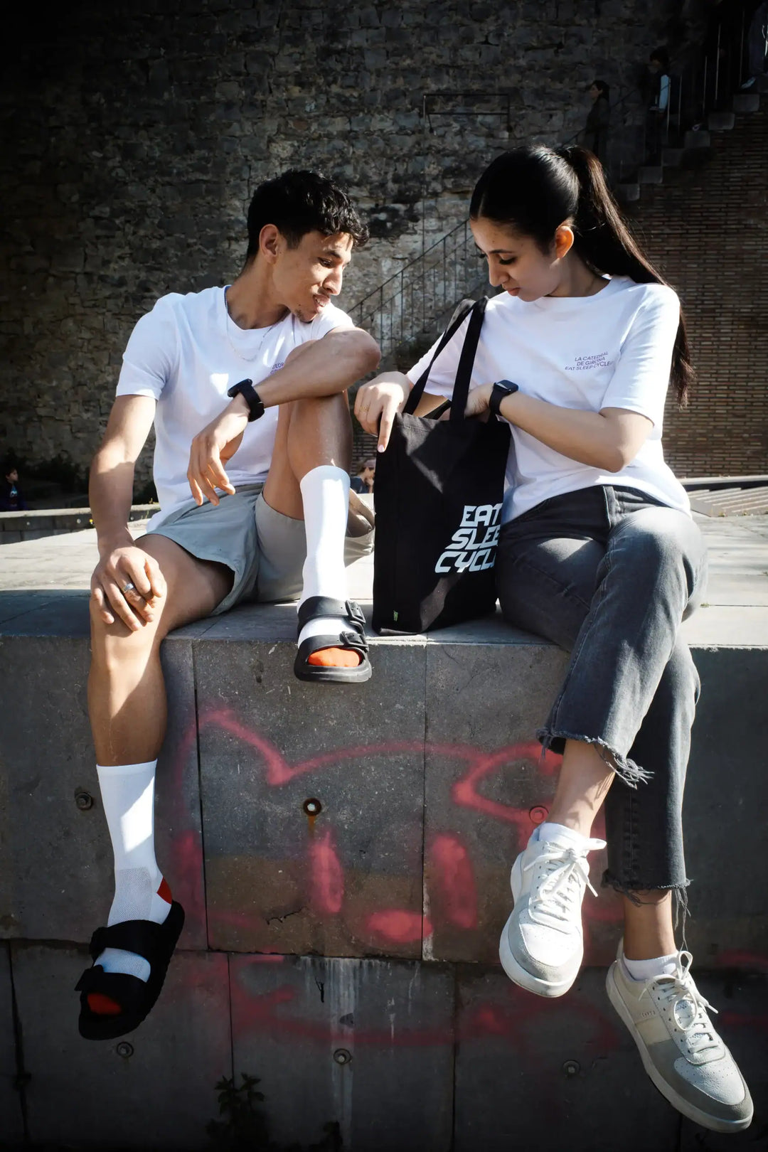 Eat Sleep Cycle Speed Logo Tote Bag