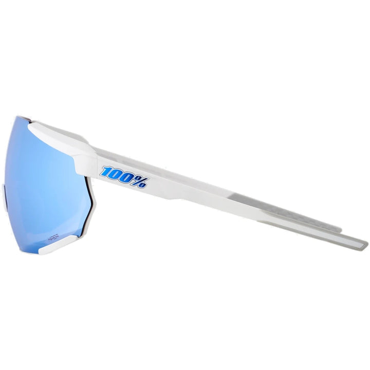 100% RACETRAP 3.0 - Bianco Opaco - Lente Specchiata Multistrato Blu Iper