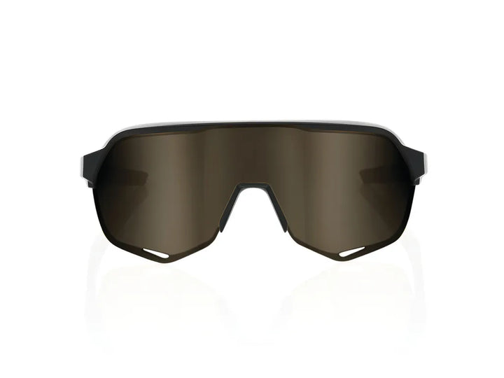 100% S2 - Negro mate - Lente de espejo dorado suave