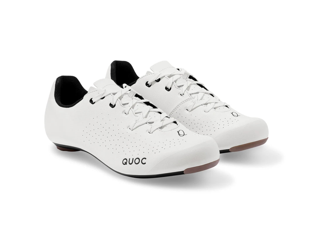 Zapatillas de ciclismo QUOC Escape Road con cordones, blancas