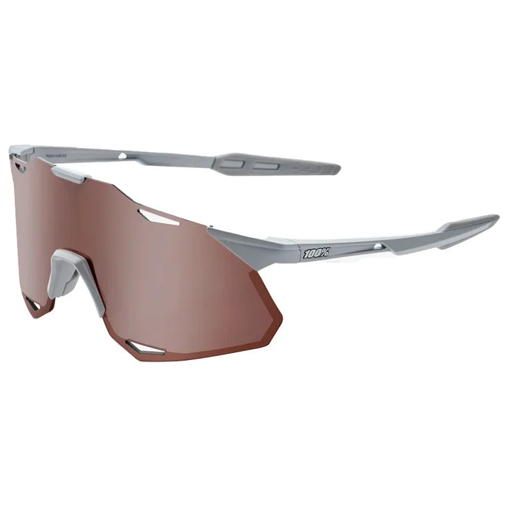 100% HYPERCRAFT XS Gris Piedra Mate - Lente Espejo HiPER Carmesí Plata