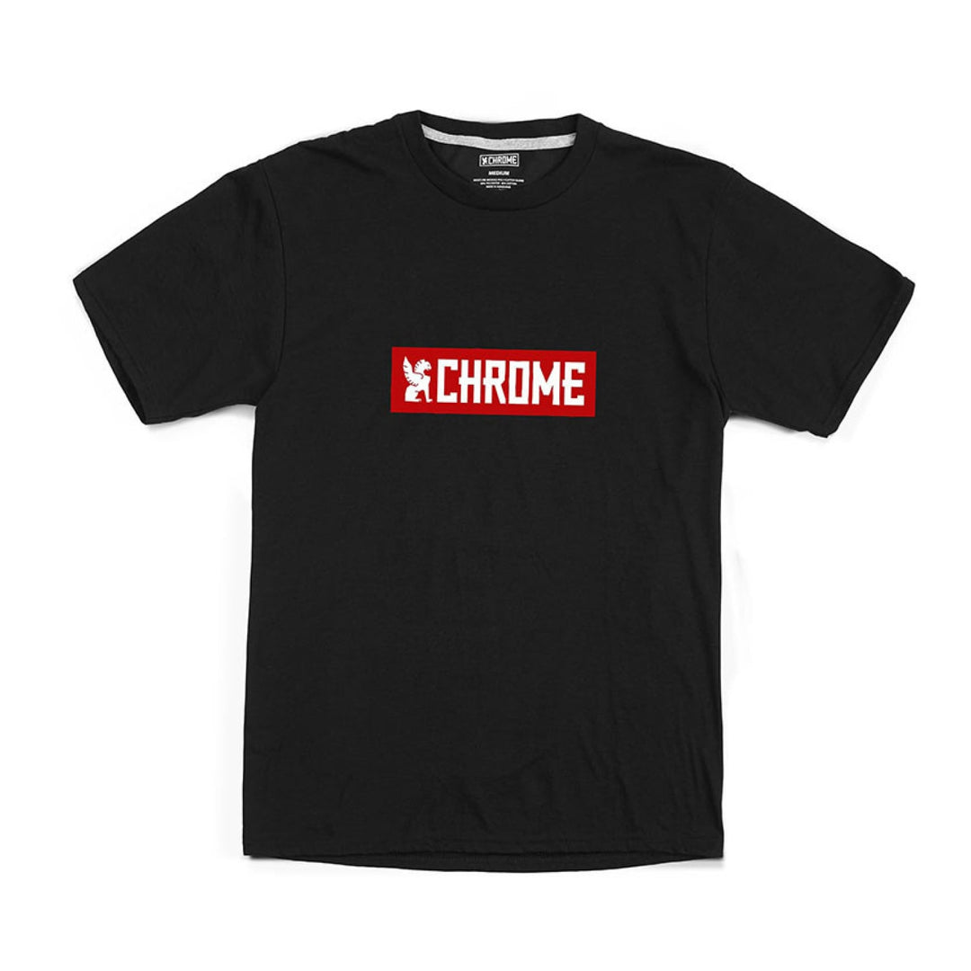 Chrome horizontal red logo tee