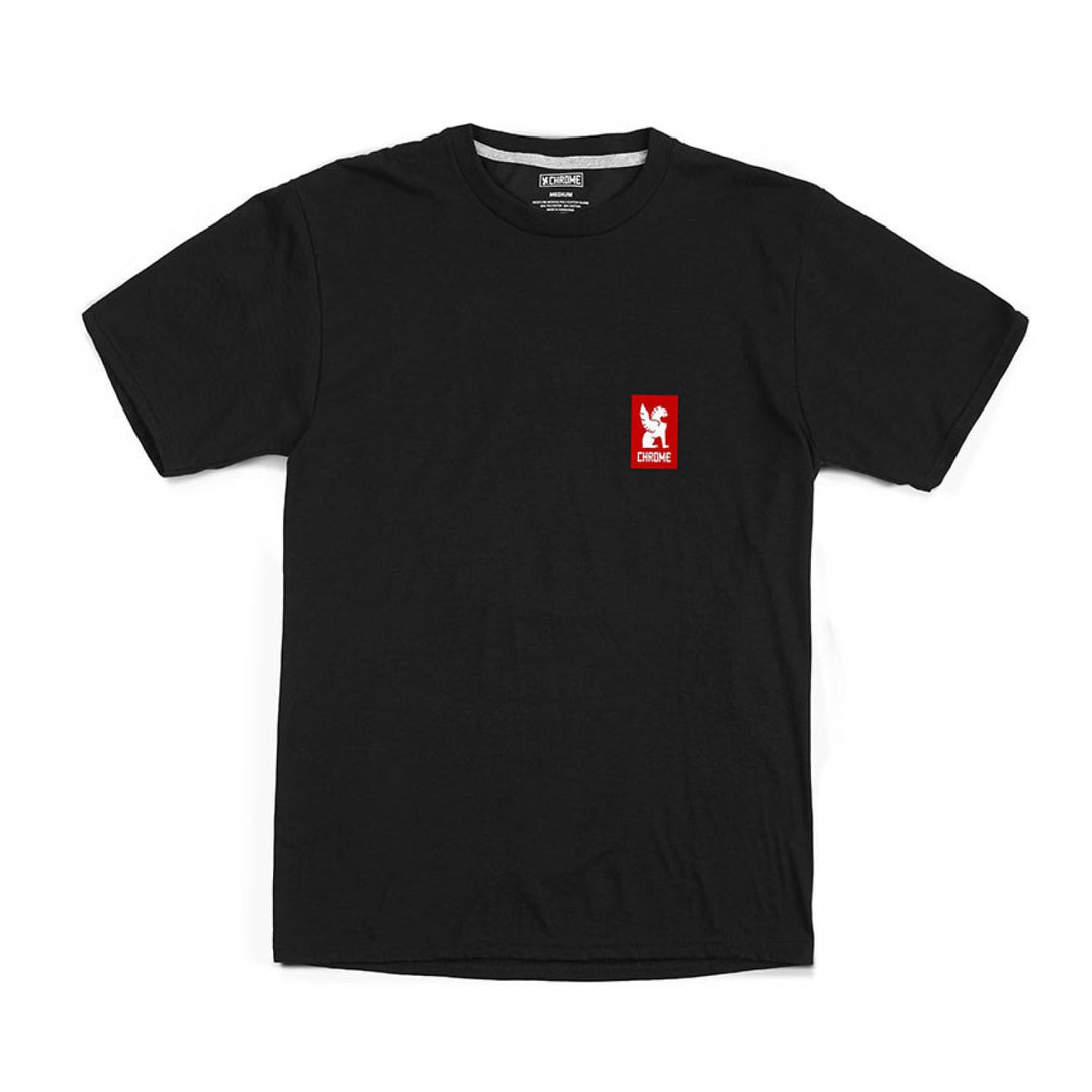 Chrome vertical red logo tee