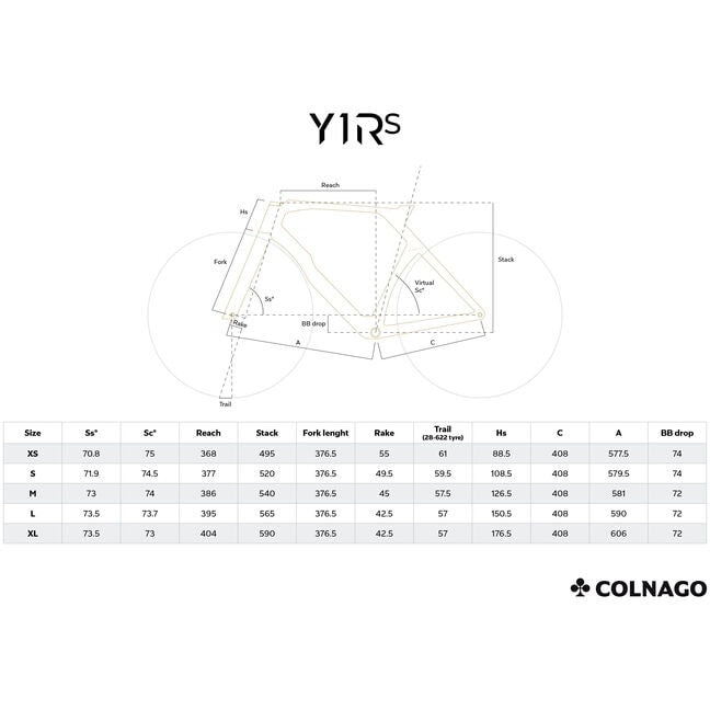 Colnago Y1Rs geometry