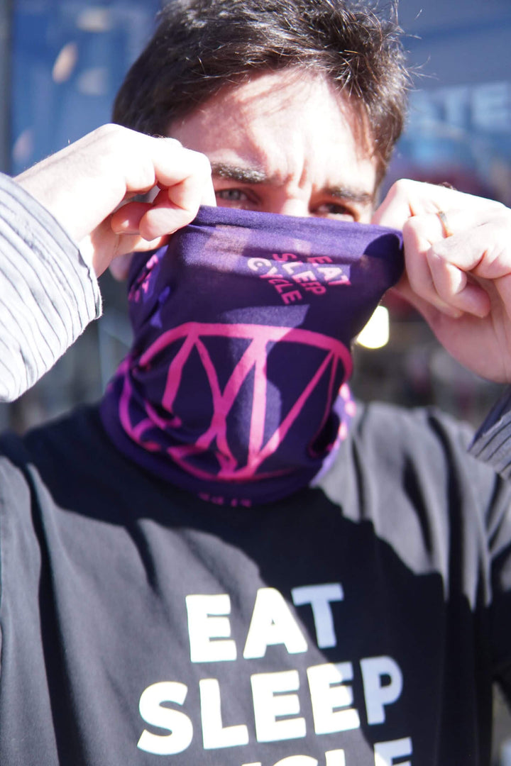 Eat Sleep Cycle World Necktube - Purple