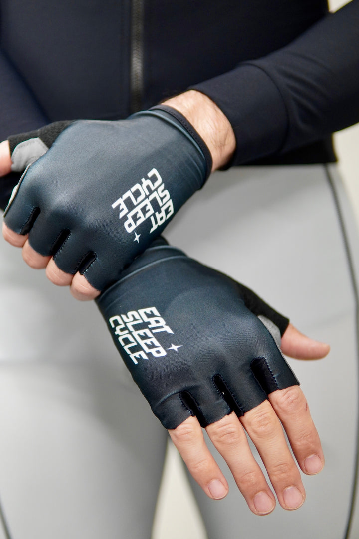 Eat Sleep Cycle Speed Logo Short Finger Cycling Gloves