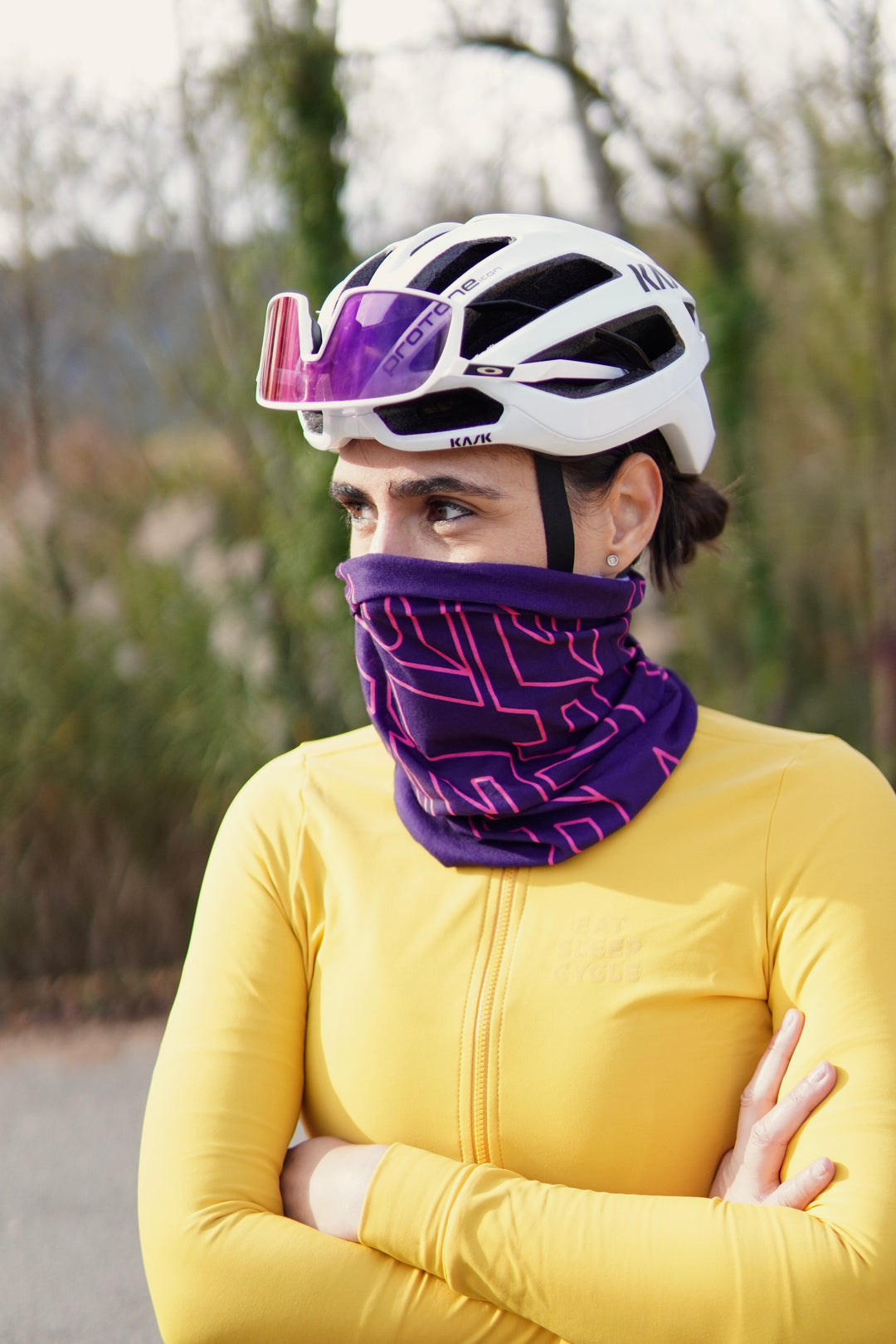 Eat Sleep Cycle Speed Logo Necktube - Purple