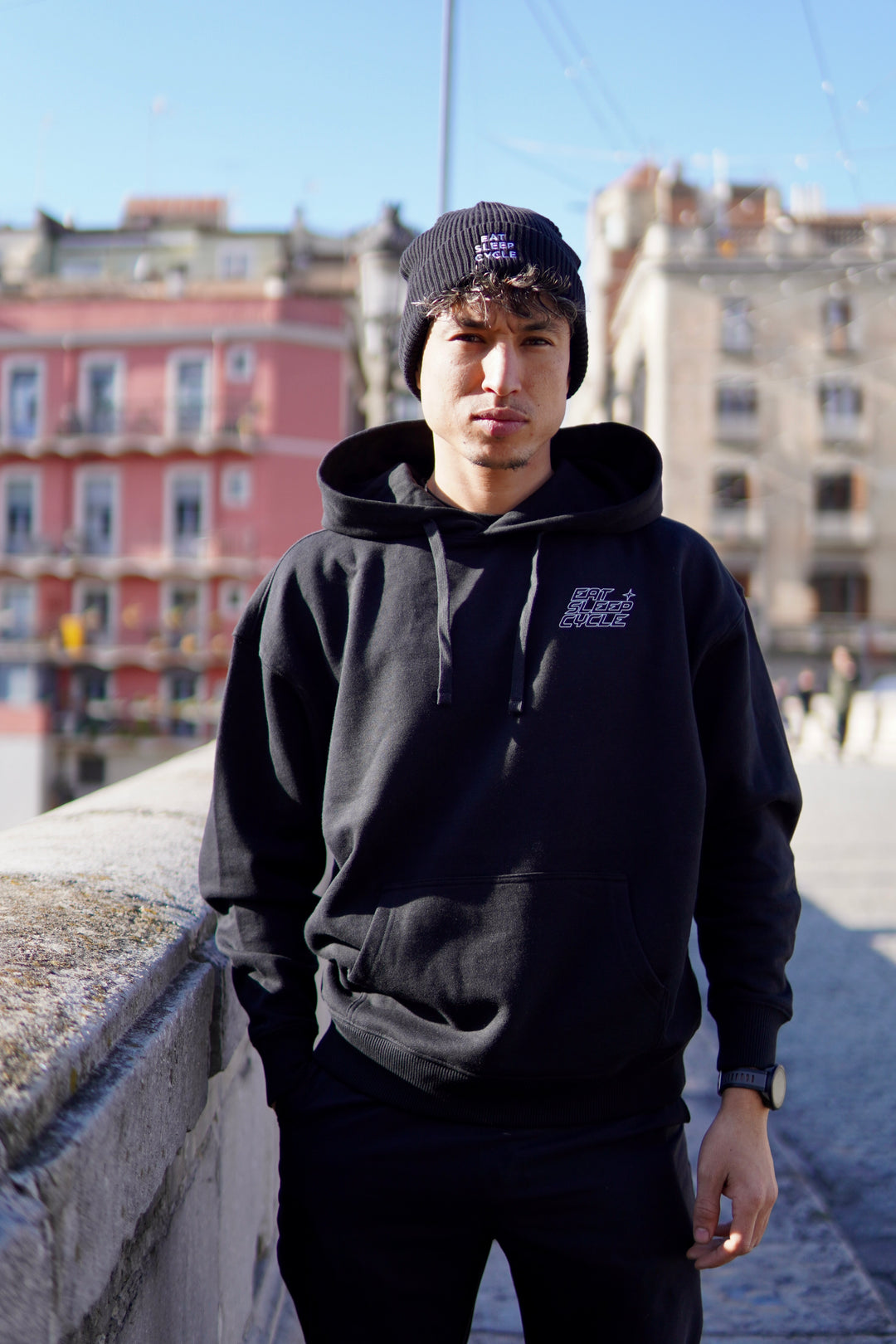 Eat Sleep Cycle Unisex Speed Logo Hoodie - Black