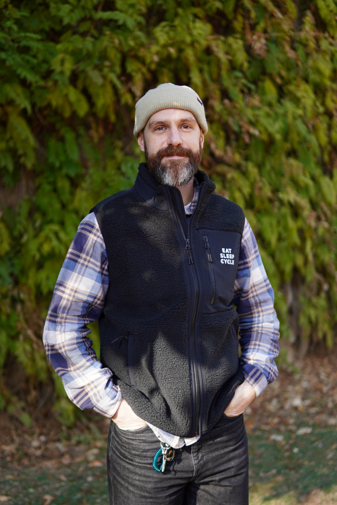 Eat Sleep Cycle Unisex Fleece Vest - Black