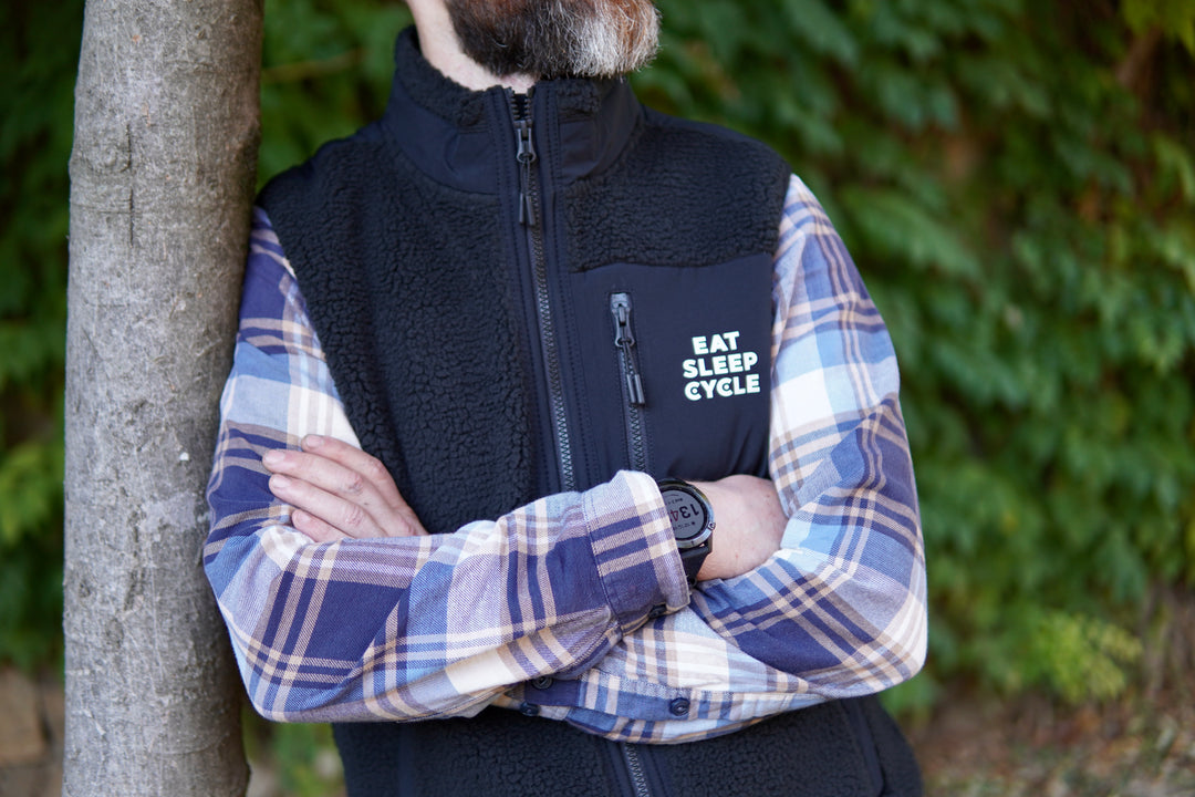 Eat Sleep Cycle Unisex Fleece Vest - Black