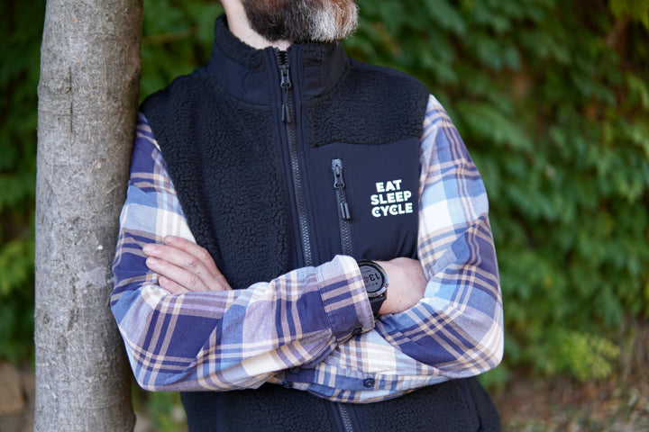 Eat Sleep Cycle Unisex Fleece Vest - Black