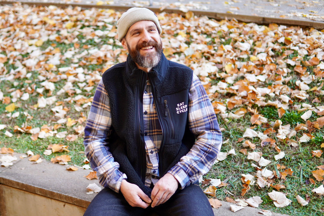 Eat Sleep Cycle Unisex Fleece Vest - Black