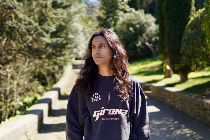 Samarreta Girona Stars Eat Sleep Cycle - Negre Teñit