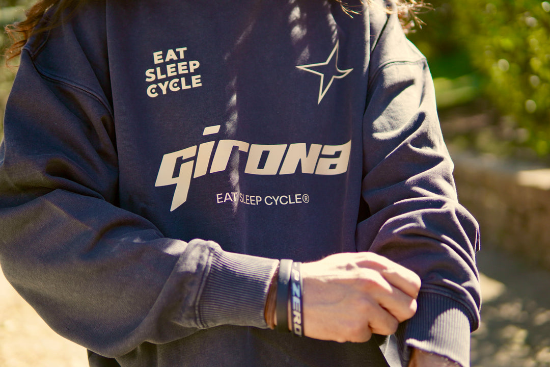 Samarreta Girona Stars Eat Sleep Cycle - Negre Teñit