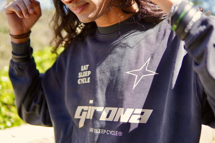 Samarreta Girona Stars Eat Sleep Cycle - Negre Teñit