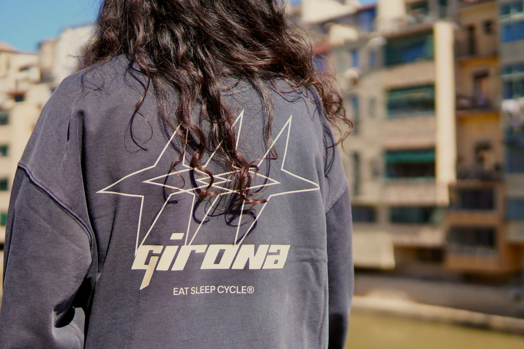 Samarreta Girona Stars Eat Sleep Cycle - Negre Teñit