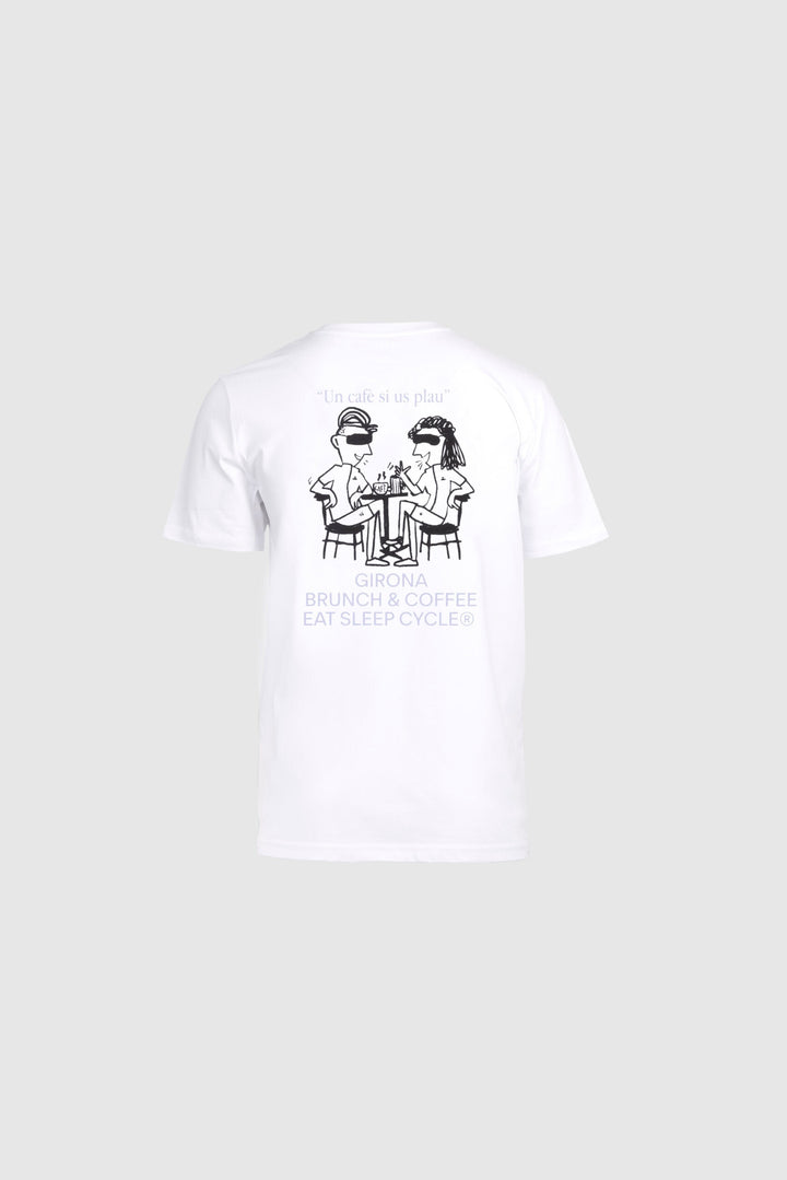Samarreta blanca unisex Girona Cafe