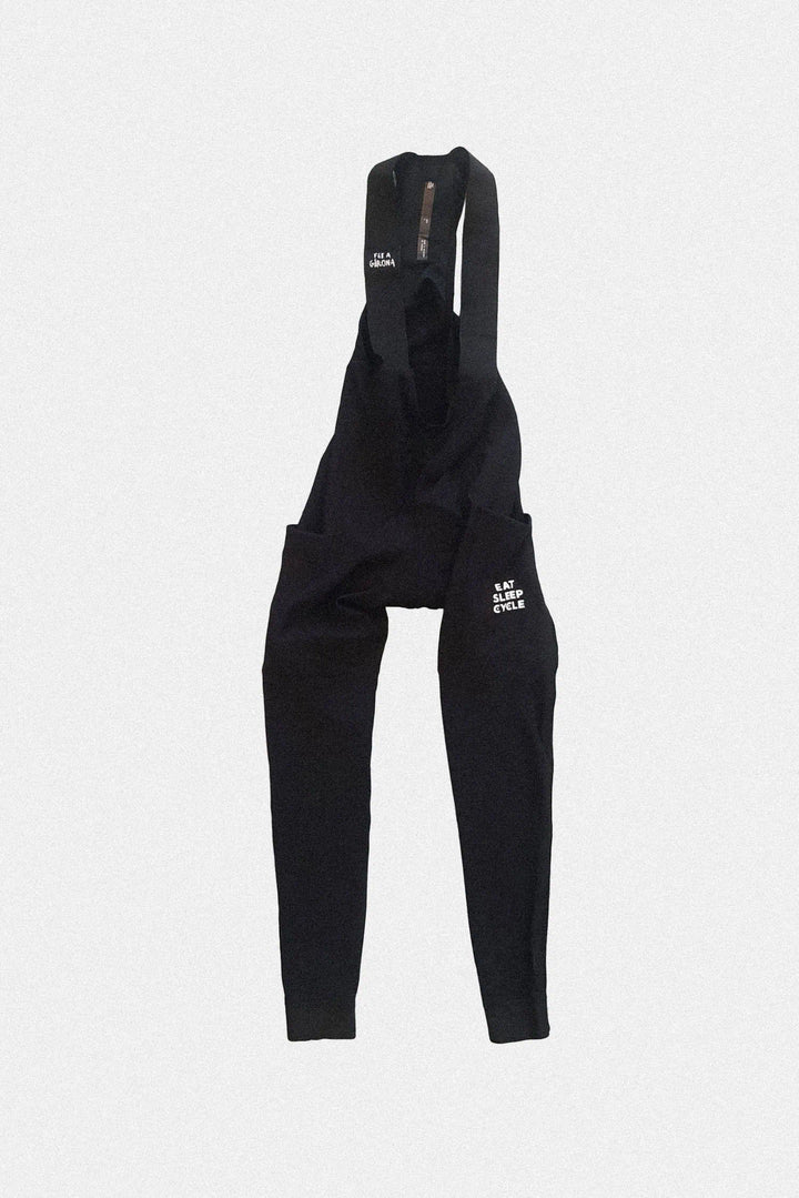 Eat Sleep Cycle Bib Tights - Black