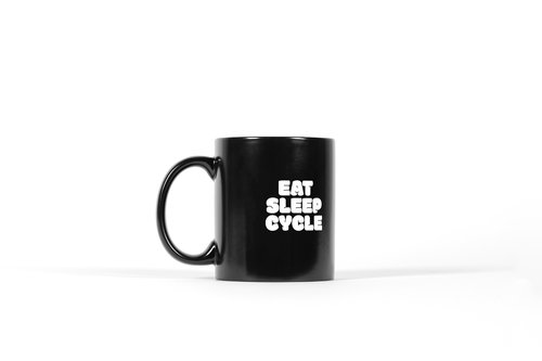 Eat Sleep Cycle Black Mug