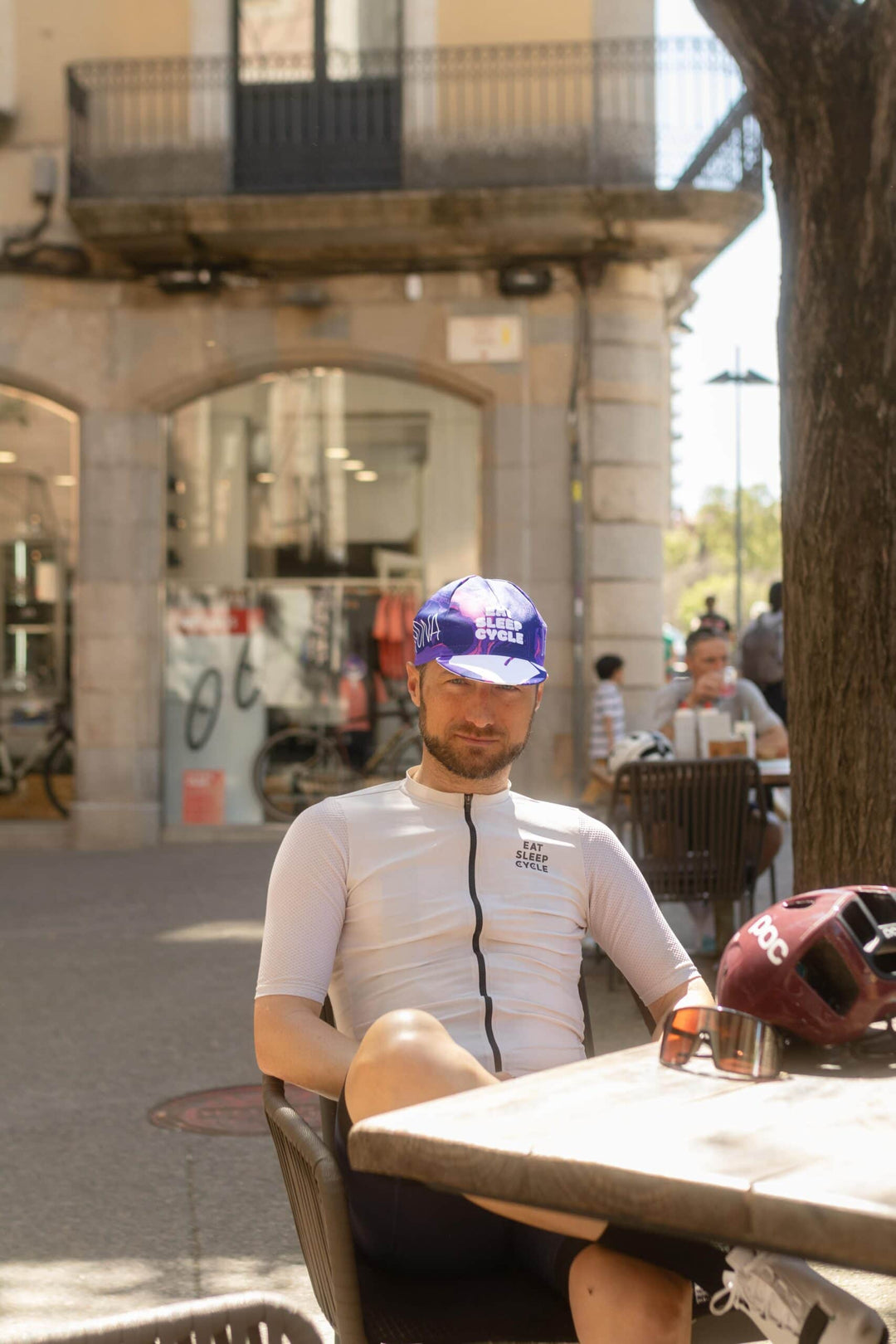 Gorra ciclista Eat Sleep Cycle Girona