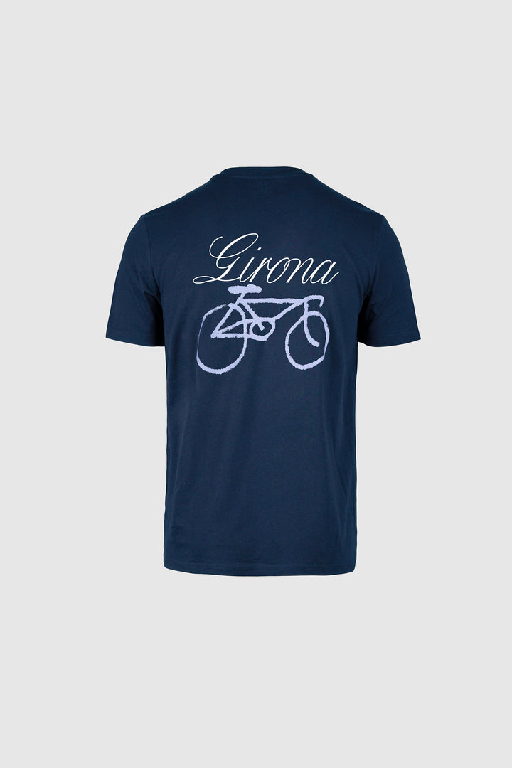Girona Drawn Bike T-Shirt 2.0 - Navy