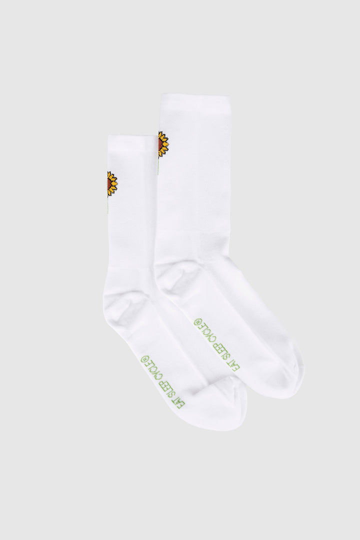 Eat Sleep Cycle Sonnenblumen-Socken