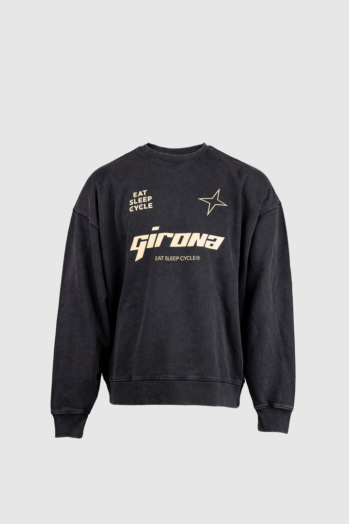 Sudadera Eat Sleep Cycle Girona Stars - Negro Teñido