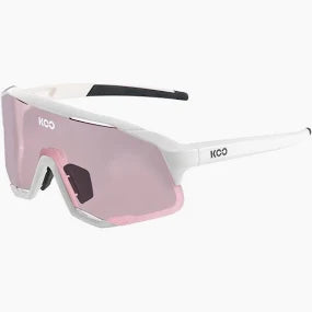 Ulleres de ciclisme KOO - DEMOS - Blanques - Lents fotocromàtiques rosa