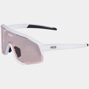 Ulleres de ciclisme KOO - DEMOS - Blanques - Lents fotocromàtiques rosa