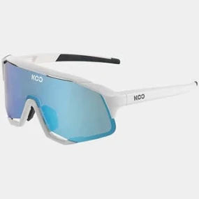 Lunettes de cyclisme KOO - DÉMOS - Blanc/Turquoise - Miroir turquoise