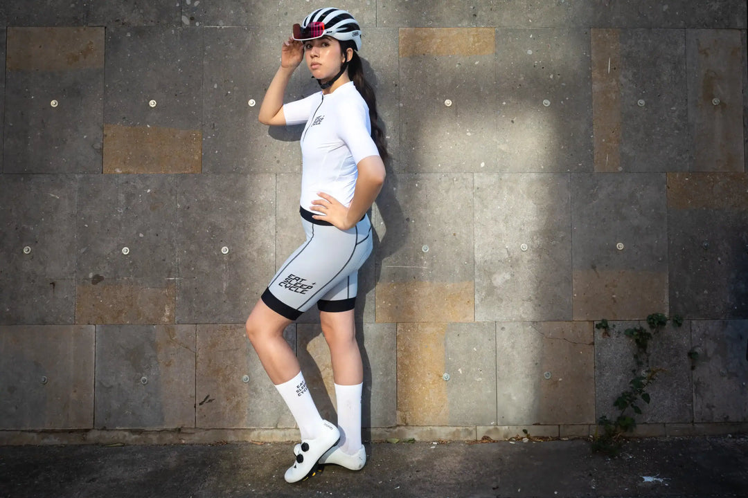 Samarreta Eat Sleep Cycle Lite per a dona - Bianco