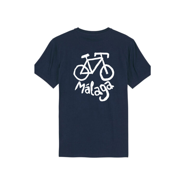 Eat Sleep Cycle Drawn Bike Málaga Navy T-shirt Unisex
