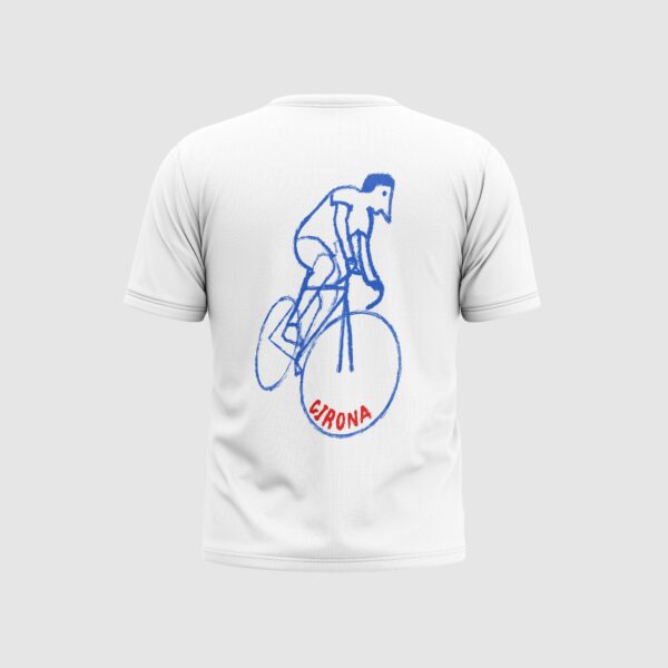 Girona Cyclist White Unisex T Shirt rear scaled