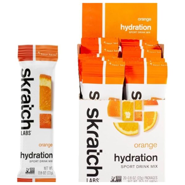 Hydration Sport Drink Mix, Orange, 22g Single, 20-Pack Caddy